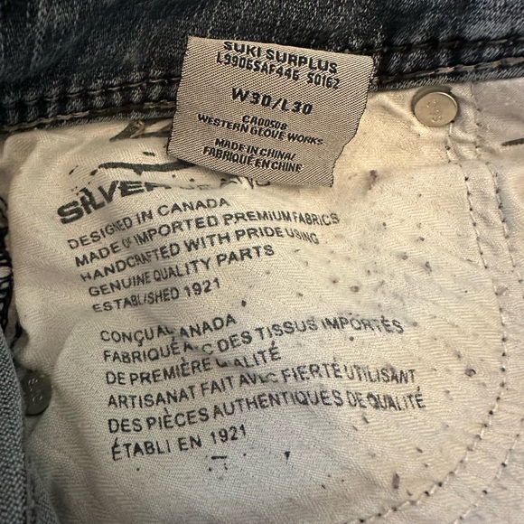 Silver Jeans Capris Womens 30 Blue Suki Surplus Capri Whiskered Heavy Stitching - Picture 4 of 11